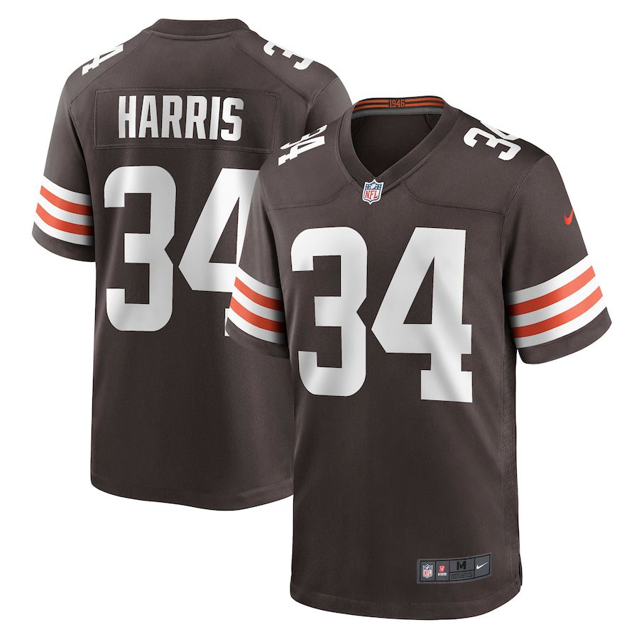 Men Cleveland Browns 34 Tim Harris Nike Brown Game NFL Jersey